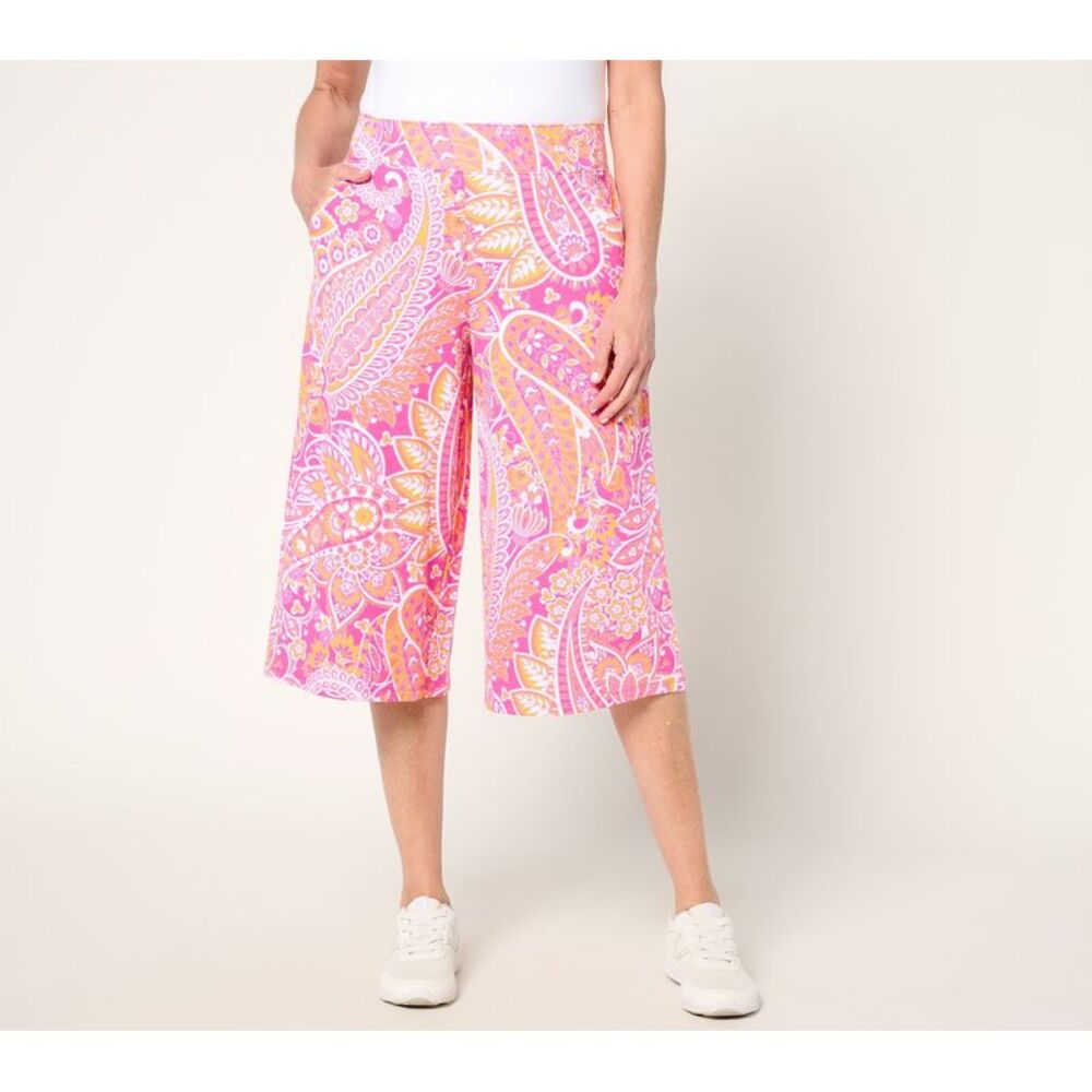 Wacoal Women's Plus Sz Pants 1X French Terry Full Leg Multi-colored